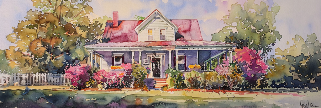 pixelmaestro_House_north_carolina_surburban_4_color_watercolo_cde90aa6-4971-42d0-8fc0-7f747f3a1935_1